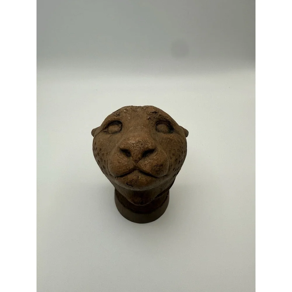 Wooden Carved Leopard Jaguar Figurine Head Marked ADR Bath/ Hand Towel Holder??